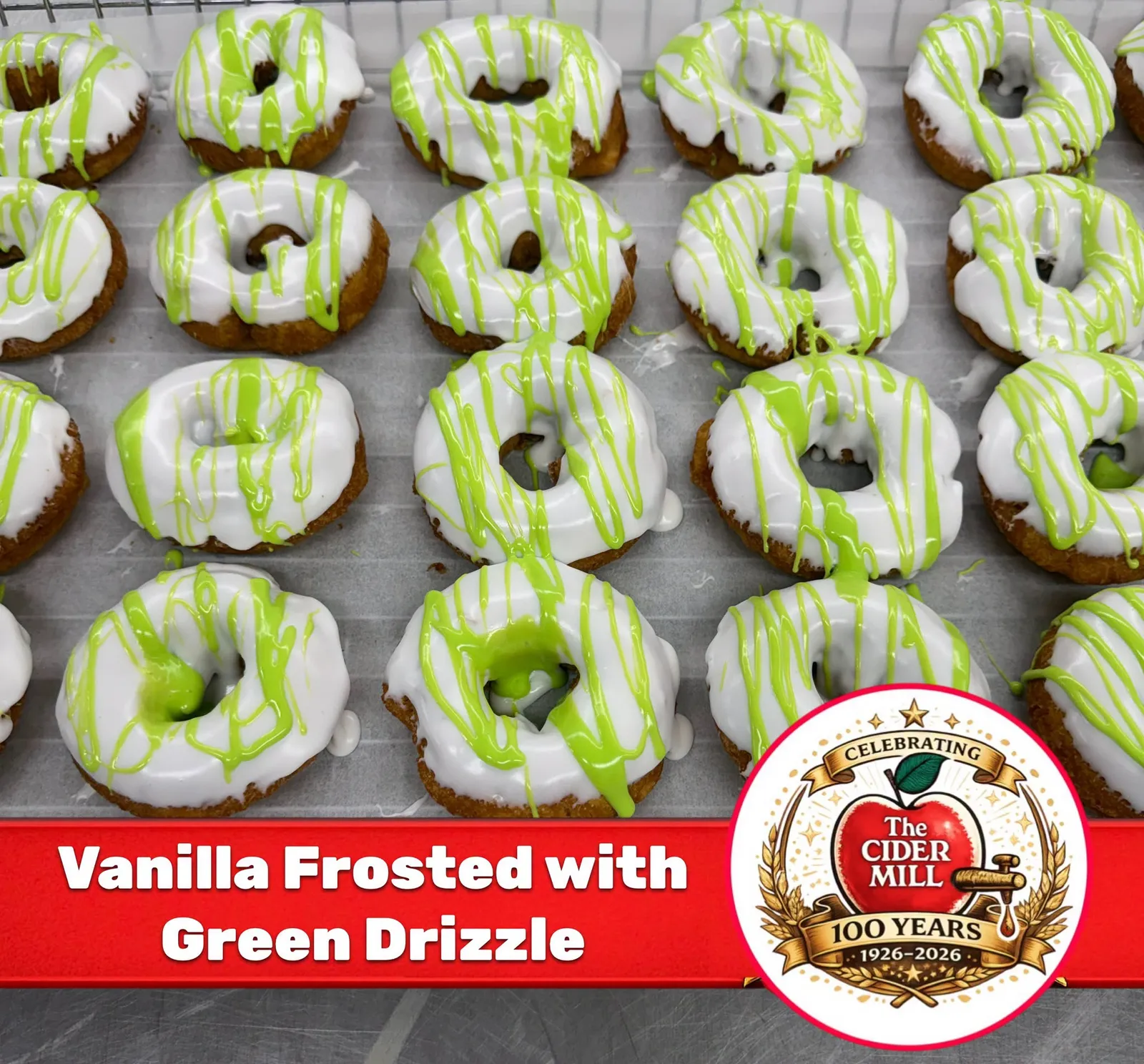 Vanilla Frosted with Green Drizzle