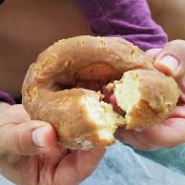 The very picture of an old fashioned cake doughnut.